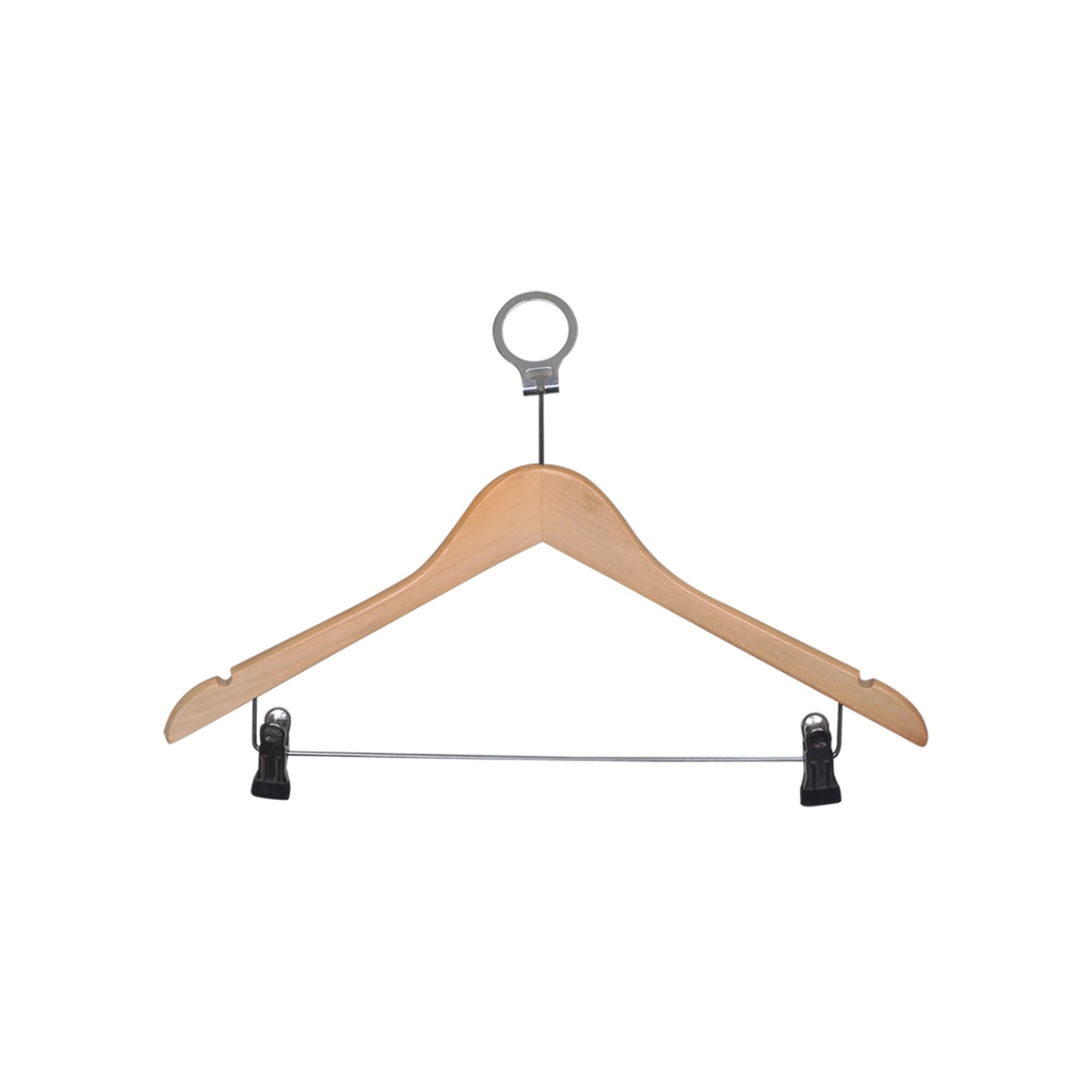 PL Printed Wooden Clothes Hanger with Clips PL Printed Wooden Clothes Hanger with Clips