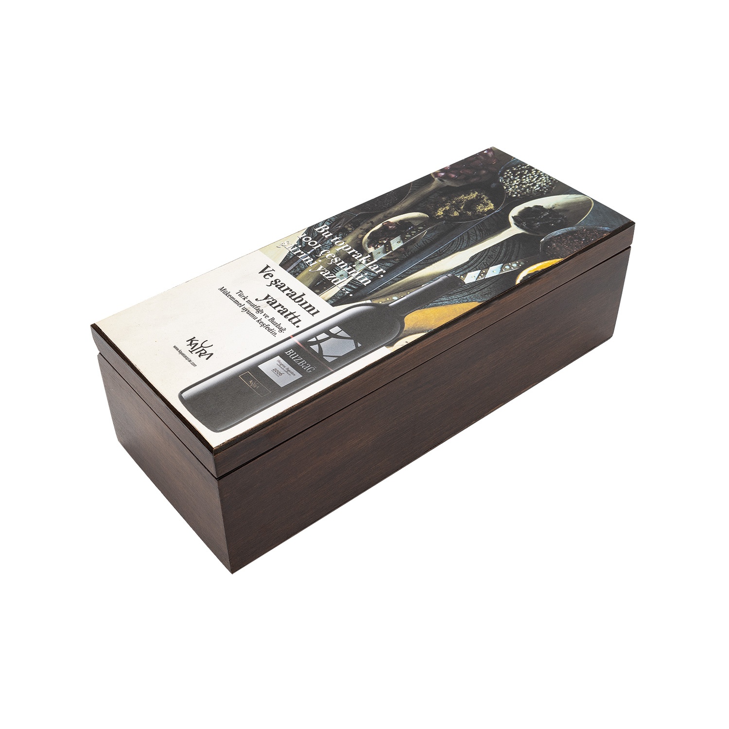 Kapaklı Ahşap Şişe Kutusu 01