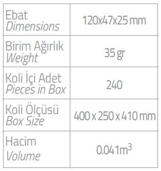 black spa diş seti ebatlar