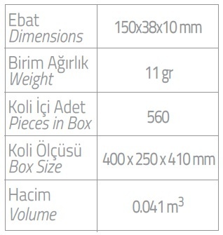 black spa tarak ebatlar