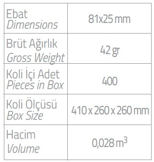 one duş jeli ebatlar