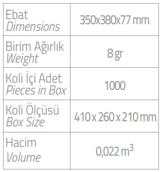 platin tarak ebatlar